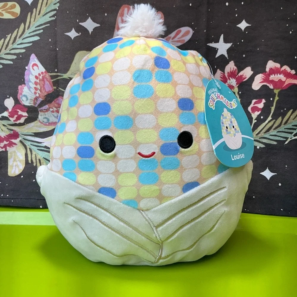 Squishmallows Louise Corn Plush with Blue and Yellow NWT 8 inch